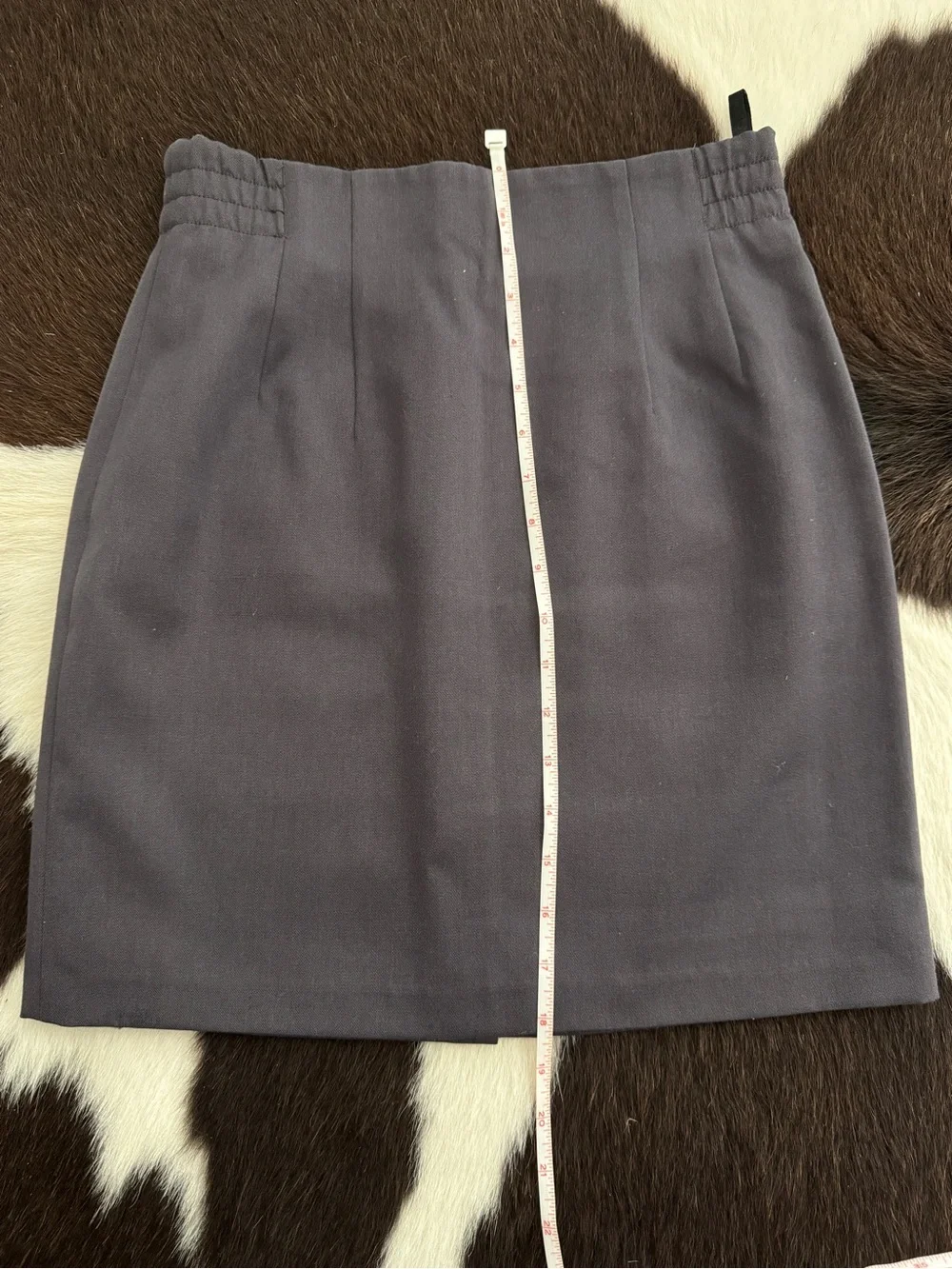 Vintage Gray High Waist Pleated Detail Pencil Mini Skirt S